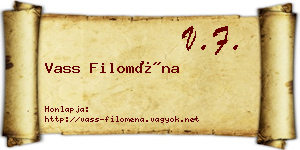 Vass Filoména névjegykártya